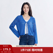 茵曼（INMAN）歐若風(fēng)鏤空薄女裝開(kāi)衫針織衫2026年春夏季新款短款外套 克萊因藍 L