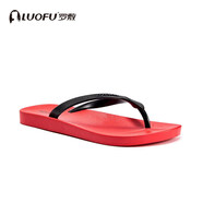 羅敷（Luo Fu） 羅敷拖鞋情侶男人字拖鞋休閑 紅色 40