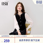 歐莎赫本風(fēng)假兩件連衣裙女2025年秋季新款氣質(zhì)優(yōu)雅約會(huì )魚(yú)尾裙 黑色 M