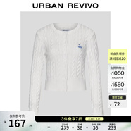 UR秋季新款女裝休閑絞花肌理櫻桃刺繡針織開(kāi)衫UYY950116 米白 L