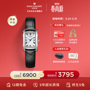 艾米龍（Emile Chouriet）【5折福利款】瑞士手表 奧德賽 石英表方型女表送女友禮物 黑色皮帶61.2149.L.6.2.255.2