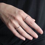 周大福男士s925清新文藝純銀竹節戒指學(xué)生日韓簡(jiǎn)約對戒食指女尾戒潮品閉口 22號(內周長(cháng)約62mm)