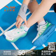 安踏（ANTA）兒童運動(dòng)鞋男大童足弓跑鞋26年夏季透氣旋鈕扣青少年跑步鞋 安踏白/清涼綠-10 34
