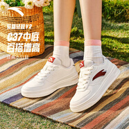 安踏輕程v2丨板鞋輕盈軟彈女鞋夏季透氣情侶小白鞋厚底耐磨增高休閑鞋