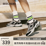 斯凱奇（Skechers）男鞋春季厚底老爹鞋休閑熊貓鞋軟底運動(dòng)鞋237067
