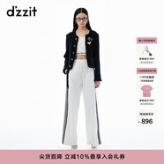 DZZIT地素【明星同款】短外套春秋粗花呢都市上衣女 黑色 S