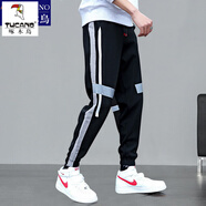 啄木鳥(niǎo)（TUCANO）春秋季大碼休閑褲子男士學(xué)生工裝褲青少年大童束腳運動(dòng)褲長(cháng)褲衛褲 K9083灰色薄款 L （115-135斤）