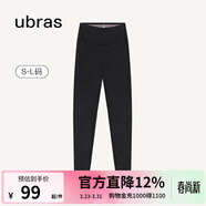 ubras仿牛仔高腰收腹加絨打底褲女保暖時(shí)尚高彈可外穿 黑色平腰款 1條 M