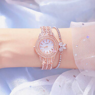 LANTOHV精致鉆石小表盤(pán)女士手表2025年新款時(shí)尚滿(mǎn)天星輕奢防水手鏈機械表 圓鉆款--玫瑰金-送蝴蝶鏈