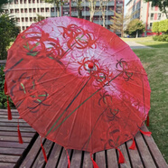 OIMG杭州西湖古風(fēng)流蘇傘油紙傘漢服攝影古裝傘裝飾道具兒童舞蹈走秀傘 夢(mèng)里落花+流蘇 彼岸花2紅流蘇 半穿 x 82cm（成人 用）