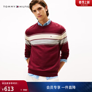 Tommy Hilfiger【撞色橫條紋】26春夏新款男純棉休閑學(xué)院風(fēng)圓領(lǐng)內搭針織衫 【撞色條紋】紅色VLP XS （推薦：120斤以下）