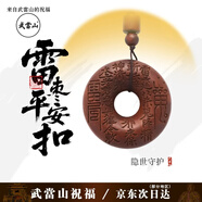 武當山雷棗木山鬼花錢(qián)平安扣情人節禮物道家吊墜項鏈寓意美好 新年禮物