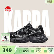 Kappa卡帕女鞋老爹鞋女2026新款鞋子女百搭休閑運動(dòng)鞋軟底跑步鞋潮 G14CJ-990黑色 38
