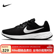 耐克NIKE跑步鞋男緩震透氣REVOLUTION 6運動(dòng)鞋DC3728-003黑白42