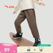 安踏兒童褲子男女大童冬季加絨保暖針織運動(dòng)長(cháng)褲A72447703