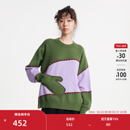 幻走（MOVEUP）2025冬季新款.FUN系列圓領(lǐng)手套口袋紗線(xiàn)短款針織衫女 風(fēng)鈴紫 L