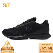 361°運動(dòng)鞋男鞋春夏季透氣網(wǎng)面黑色休閑慢跑步鞋子男士671832270-5