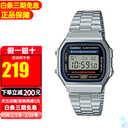 卡西歐(Casio)小金表復古防水時(shí)尚情侶石英表 A168WA-1W