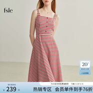 范思藍恩范思藍恩22FS2124法式格子吊帶連衣裙女夏季長(cháng)款甜美氣質(zhì)顯瘦裙子 吊帶紅白格 XS