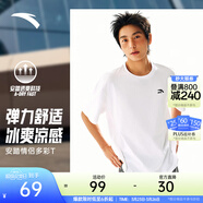 安踏（ANTA）多彩T | 短袖T恤男女夏季圓領(lǐng)上衣情侶同款吸濕排汗寬松休閑短T 【經(jīng)典logo】純凈白8103-7 S 男165/女160