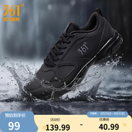 361°運動(dòng)鞋男鞋春夏季新品透氣網(wǎng)面跑鞋黑色通勤輕質(zhì)慢跑步鞋 曜石黑/煙灰【皮革面防潑水】 39