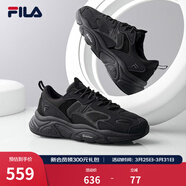 斐樂(lè )（FILA）跑步鞋老爹鞋男鞋FILA MARSⅡ火星二代情侶款復古運動(dòng)鞋休閑鞋 黑-BK-F12M141116F 42