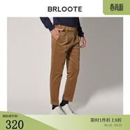 巴魯特（Brloote）翻邊九分褲秋冬燈芯絨保暖挺括立體微彈休閑褲 卡其 175/86A