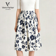 Vere Parker London國際一線(xiàn)品牌2026夏季新款高腰通勤小黑裙職業(yè)風(fēng)領(lǐng)短裙連衣裙女裝 白色 M 建議118斤以下