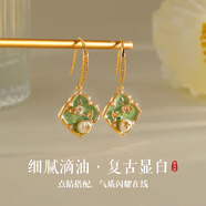 靜風(fēng)格珍珠耳飾S999足銀耳釘耳環(huán)耳鉤飾品輕奢小眾高級感生日禮物送女生 油畫(huà)復古珍珠耳飾