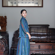 如素慢衣復(fù)古色彩苧麻上衣36213 彩虹條紋 M85-115斤