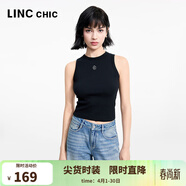 金羽杰夏季新品個(gè)性時(shí)髦小吊帶背心女裝超短款修身打底內搭S252FK431Y 黑色 S 適合95斤以下