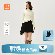 HLA海瀾之家長(cháng)袖針織衫女半高領(lǐng)純羊毛毛衣女裝春秋HNZAW3W305A 米白X1 M 160/84A 建議100-115斤
