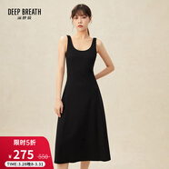 深呼吸DEEP BREATH女裝簡(jiǎn)約高腰圓領(lǐng)背心小黑裙連衣裙8500126 黑 S (2)