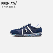 PREMIATA品牌男鞋新品牛皮復古慢跑鞋輕奢休閑男士時(shí)尚潮流運動(dòng)百搭木字鞋 深藍色 39