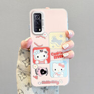 佩諾vivo iQOO z3手機殼y53s保護套iQZ5X鏡頭包邊T1X可愛(ài)卡通鏡頭大孔彩銀防摔耐磨防指紋硬殼 【彩銀單殼2904格子KT】單殼 iqooZ3/IQZ5X/Y53S/T1X通用