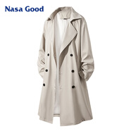 NASA GOOD中長款風(fēng)衣男女同款秋季潮牌寬松青年休閑垂感百搭外套 卡其 S