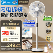 美的（Midea）【閃拆系列】一鍵閃電拆裝直流變頻家用語(yǔ)音電風(fēng)扇一級能效輕音落地扇大風(fēng)力臥室立式電扇SDJ30BC
