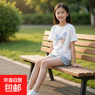 女童純棉短袖T恤夏裝2025新款中大童衣服洋氣女孩兒童寶寶上衣潮 白色 2509 160