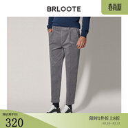 巴魯特（Brloote）翻邊九分褲秋冬燈芯絨保暖挺括立體微彈休閑褲 灰色 175/86A