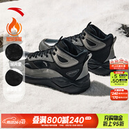 安踏（ANTA）行者高幫棉鞋休閑鞋男鞋女鞋冬季革面防潑水加絨保暖耐 【加絨防潑水-踏洲】黑/火山灰-2 男款 42
