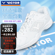 威克多（VICTOR） 勝利羽毛球鞋透氣包覆止滑高彈全面類(lèi)標準楦羽球鞋362二代A362II 9200TD-A純白 40.5=260MM