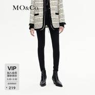 MO&Co.牛仔褲復古腰封式高腰重酵洗黑牛高彈修身小腳褲摩安珂 牛仔黑色 XS 25