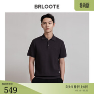 巴魯特【橫機織造】100%天然純棉細膩柔軟體恤撞色網(wǎng)眼透氣男士POLO衫 深灰 L （175/96A）