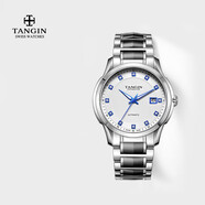 天珺（TANGIN） 瑞士天珺(TANGIN)男士手表全自動(dòng)機械女表簡(jiǎn)約時(shí)尚情侶手表8011 【銀色-白面 -單只】女士機械表-JD8011