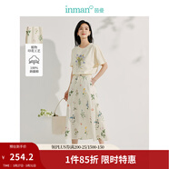 茵曼植物碎花女裝無(wú)袖連衣裙浪漫度假風(fēng)寬松2026夏季新品花苞長(cháng)裙子 半身裙-18525328 L