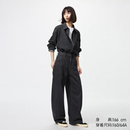 優(yōu)衣庫常規款女裝男裝寬松廓形牛仔褲/彎刀鐮刀褲子479000 482280 479000/08深灰色 23 /150/58A