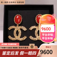 香奈兒（Chanel）女士耳環(huán)  24k復古紅金浮雕雙c耳環(huán) 拼色 均碼