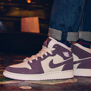耐克（NIKE）新款女鞋Air Jordan 1 GS AJ1黑白熊貓陰陽禁穿休閑籃球鞋板鞋  555112-500 AJ1粉紫 35.5