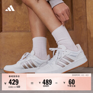 adidas ENTRAP美式校園風(fēng)運動(dòng)少年感復古籃球風(fēng)板鞋男女阿迪達斯   白/金色   37