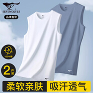 七匹狼【100%棉+寬肩】背心男士純棉夏季吸汗透氣坎肩汗衫全棉運動無袖